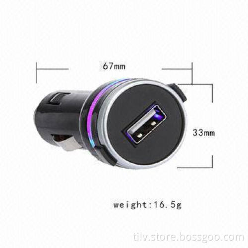 Hot selling USB port visible flashlight car charger